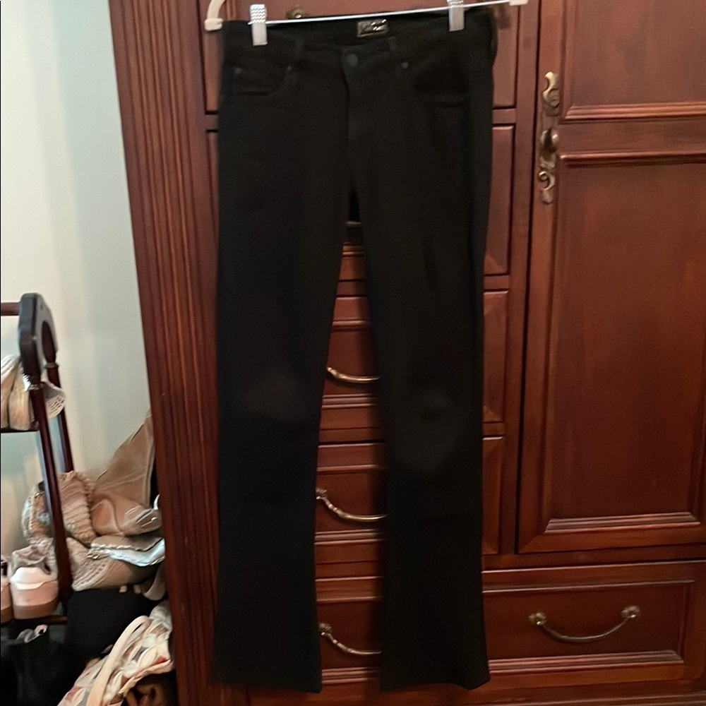MOTHER Black Straight Leg Jeans